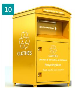 Quality Yellow Donation Padlock Recycling Storage Bin 2mm Thickness wholesale