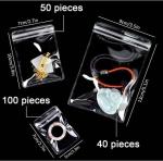 Custom Printed Logo Plastic Zipper Lock Bag For Jewelry Pouch Necklace Zipper