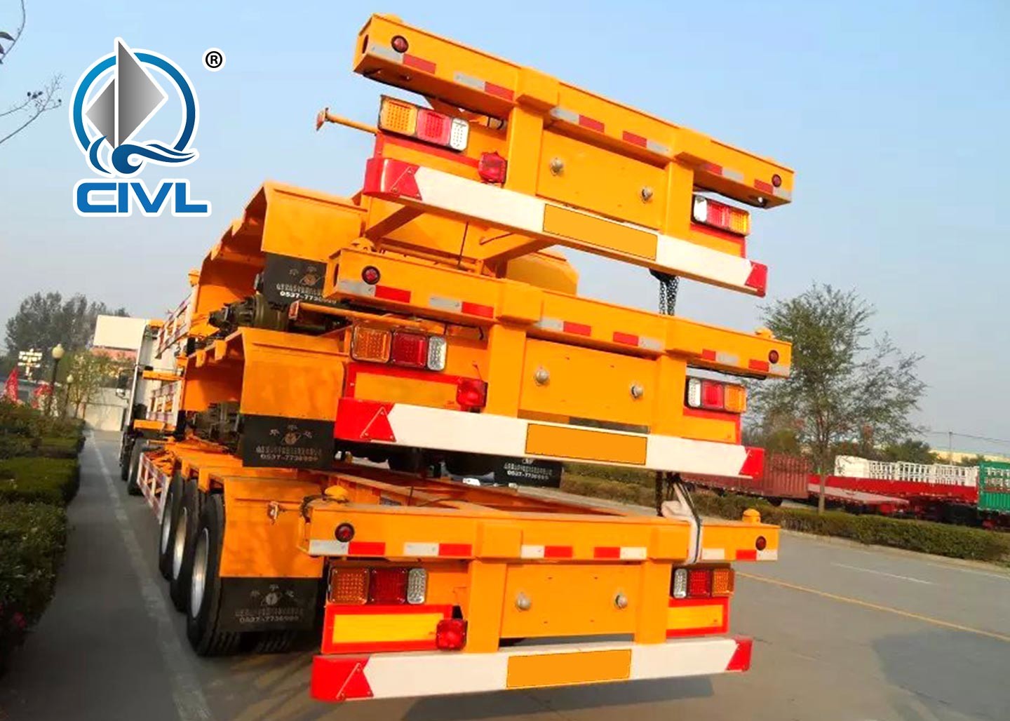 Promo SINO TRUK Utility 3 Axles Semi Trailer Trucks / Flat Low Bed Trailer highly cost effective