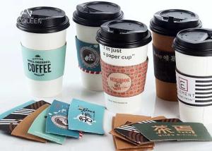 Quality Recyclable Hot Drink Sleeves , Hot Coffee Cup Sleeves Heat Resistant wholesale