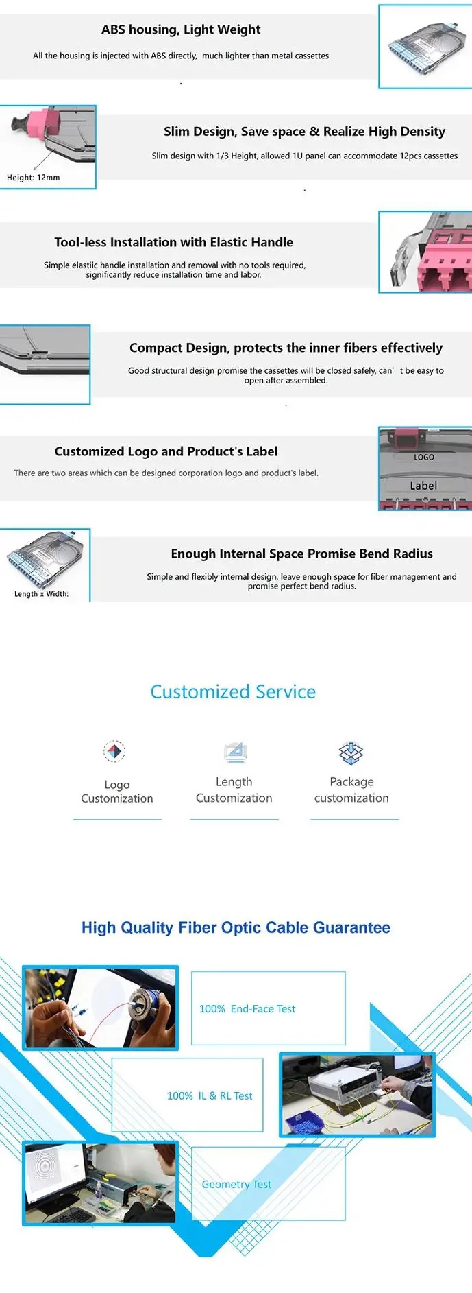 FTTH Fiber 12 Port SM OM3 OM4 LGX LC UPC Single Mode Fiber Cable Box Fiber MPO MTP Modular