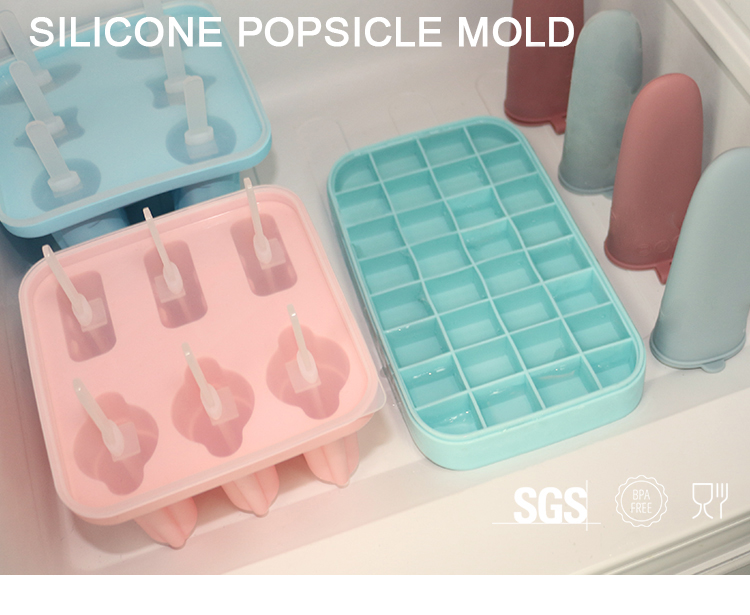 Family DIY Ice Cream Mold Tray With Food Grade Soft Silicone Material