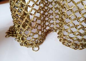 Quality Custom Chainmail Stainless Steel Mesh Curtain 1.0x8mm With Brass Colors wholesale