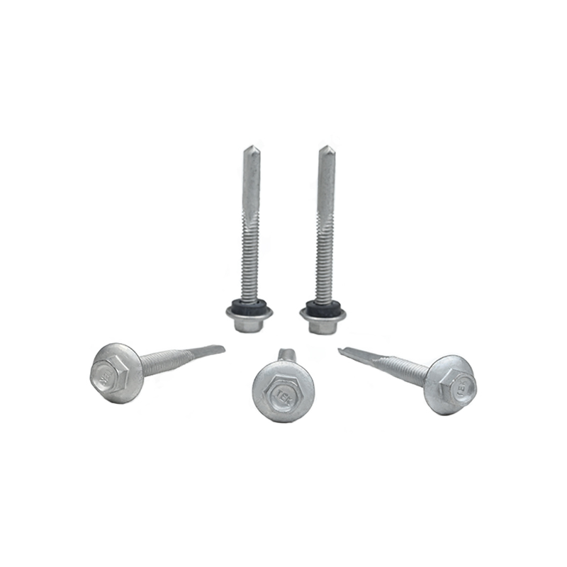 Zinc Alloy Coated Hex Flange Head Self Drilling Screw Tek 7 For Installation 5.5x50