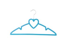 Quality Bow Shaped Blue Flock Space Saving Velvet Hangers wholesale