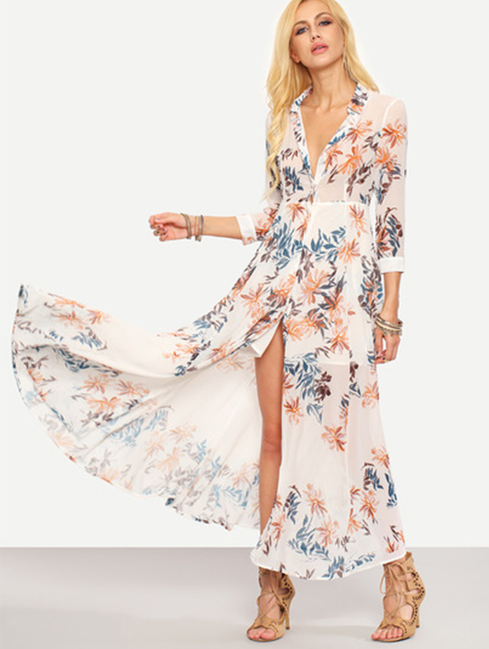 2018 New Style Chiffon Bohemian Long Dress
