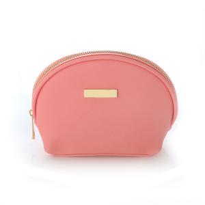 Quality Pure Color Blank Leather PU Makeup Bag wholesale
