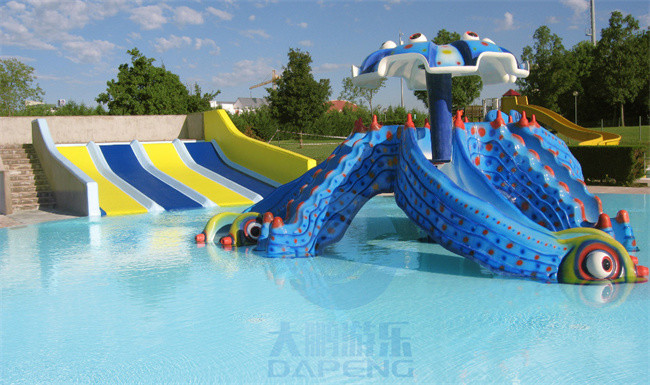 Octopus Mini Pool Slide Outdoor Indoor Children Play Pool Fiberglass With Roof