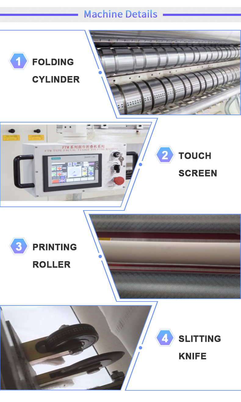 380V 50Hz 3Phases Toilet Paper Roll Machine 2150mm Kitchen Tissue Paper Machine