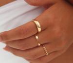 Eternity Band Rings Brazilian 18K Gold Jewelry Star 925 Sterling Silver Dome