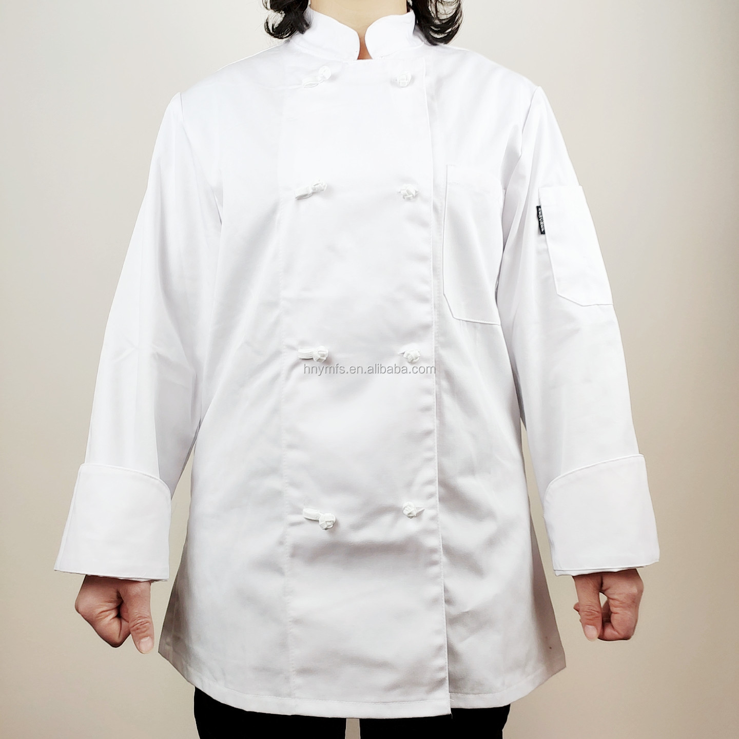 White Color Poly cotton Hotel/Restaurant Chef Uniform Twill Fabric Coat/Chef Jacket