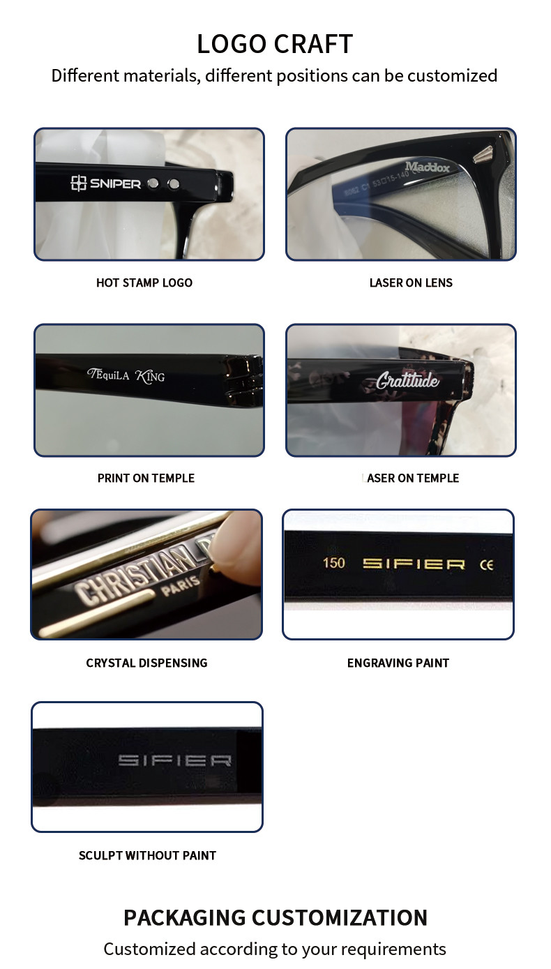 Fashion Design Custom Glasses Frame Acetate Combination Optical Polarized