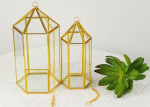 Quality Golden hexagon cage glass artifact garden Creative geometric cover greenhouse micro landscape Yiwu wholesale wholesale