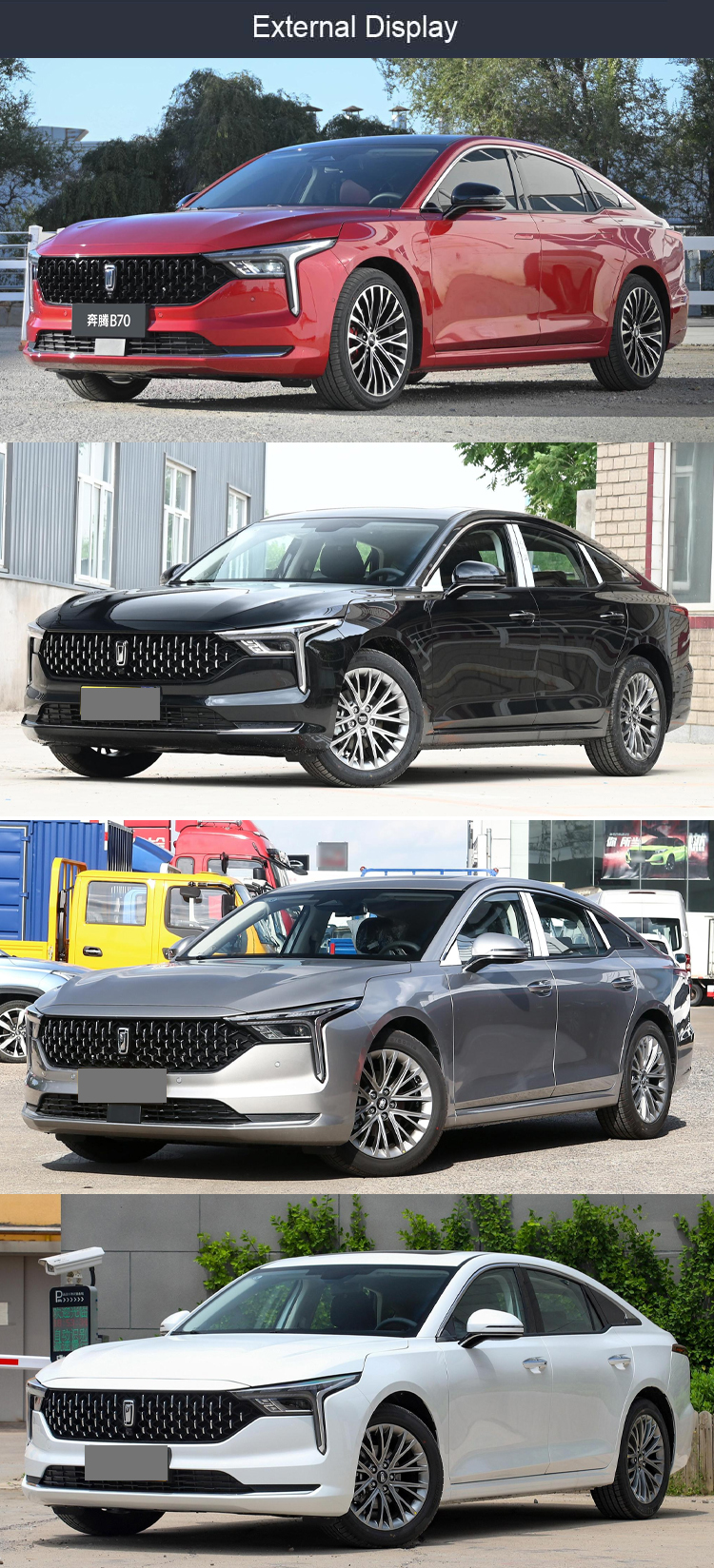 FAW 2024 Bestune B70 1.5 T Automatic Gasoline Petrol Vehicle Sedan Car with Minimum Grand Clearance 15°-20°
