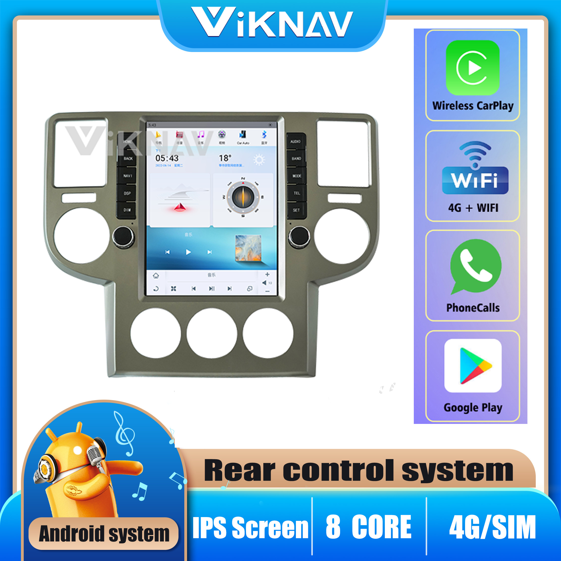 For 2003-2007 Nissan X-TRAIL 10.4 Inch ScreenCar radio Navigation GPS Multimedia DVD Player Wireless Carplay 4G BT