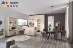 Modular Wooden Kitchen Cabinets with Antique Style and Luxury Marble Top