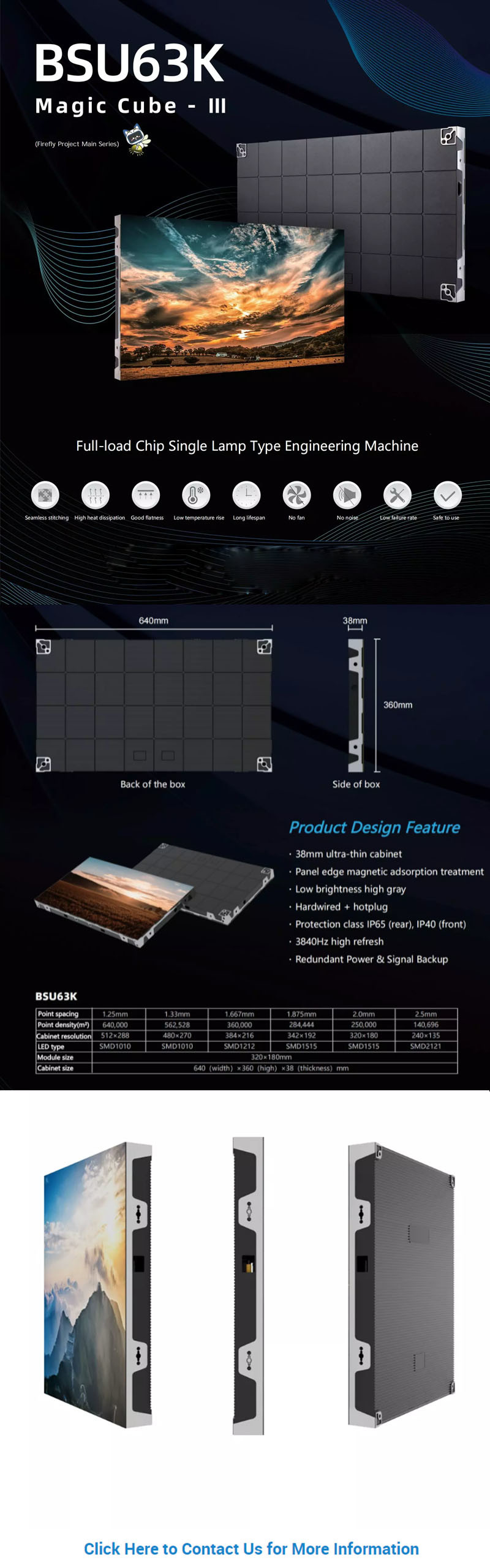 Conference Commercial P1.25 Screen Indoor Ultra Thin LED Display 600x337.5mm