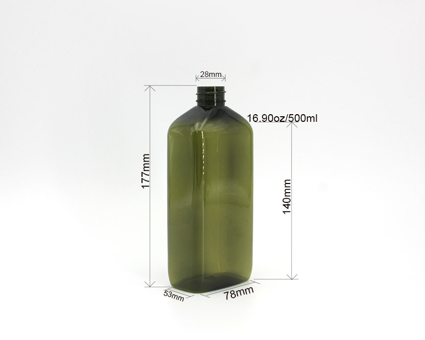 500ml Clear Green Plastic Shampoo Bottle For Hair Essential Oil