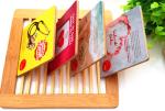 PVC box packaging Wooden cork coaster Customized size and printed logo for home