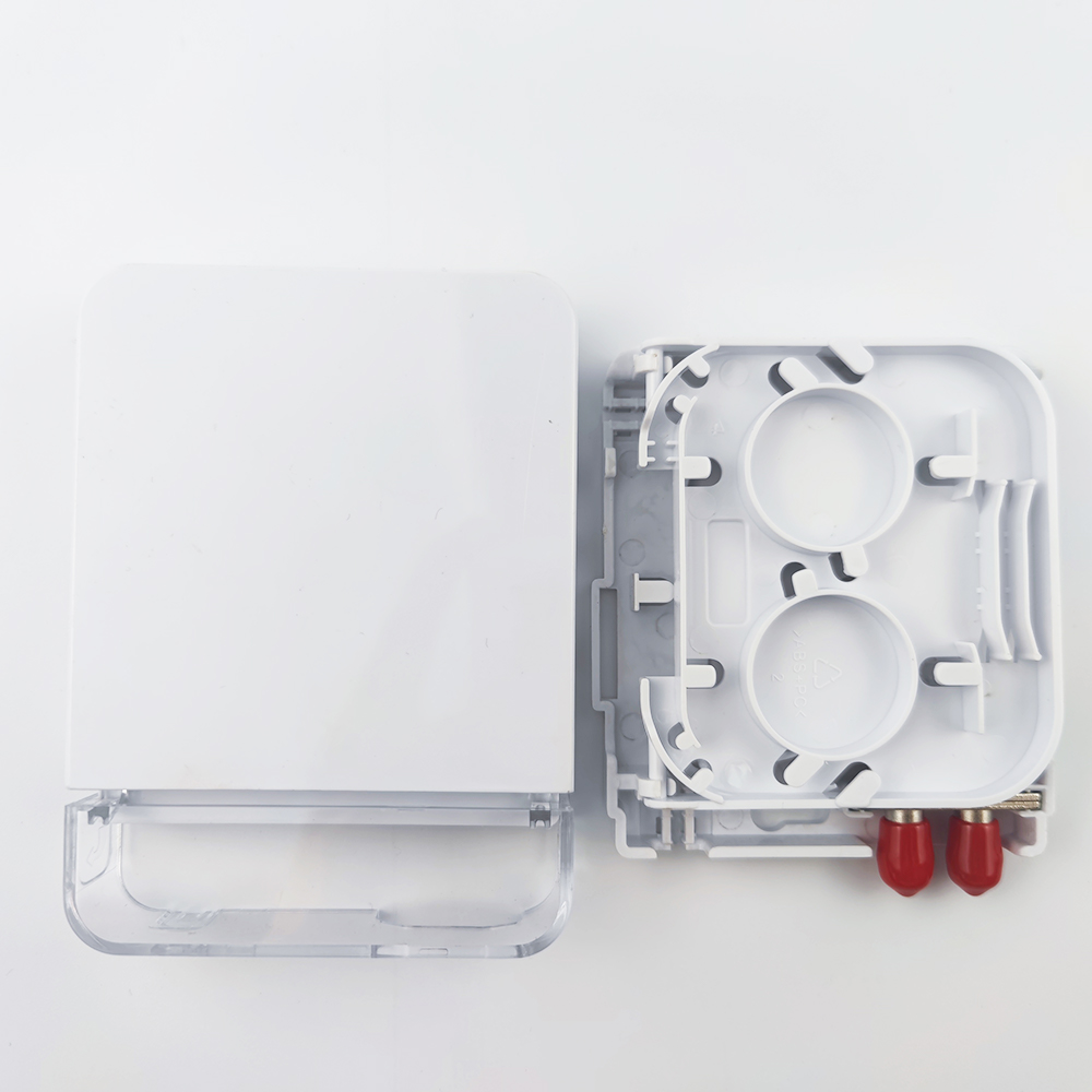 2 Cores ST UPC Plastic Fiber Optic Face Plate Socket Panel for FTTH White Integration