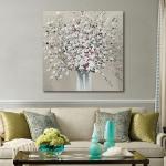 Modern Texture Hand Painted Oil Painting Colorful Flower Canvas Wall Art For