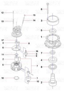 Quality 60042755 SY365C Excavator Swing Drive Catalog Motor Bolt-on Installation wholesale