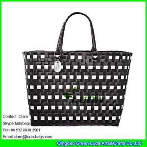 Quality LDSL-027 mixed color beach totes women shopping bag pp strap woven straw tote bag wholesale