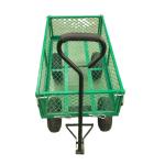 Four-wheel Green Trailer Cart Heavy Duty Metal Gardening Trolley