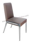 Polyurethane PU Upholstered Chromed Dining Chair Livingroom Chair Leisure Chair