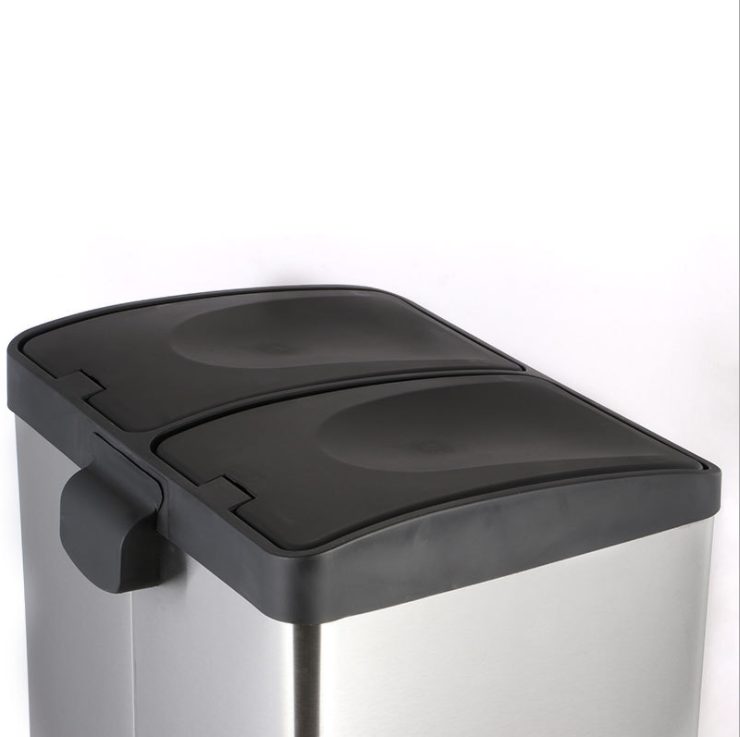 Commercial Dual Compartment Pedal Bin Trash Bin With Foot Pedal For Kitchen