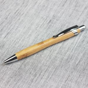 Quality China factory supply wooden pen eco-friendly slim wooden ball pen with metal clip wholesale