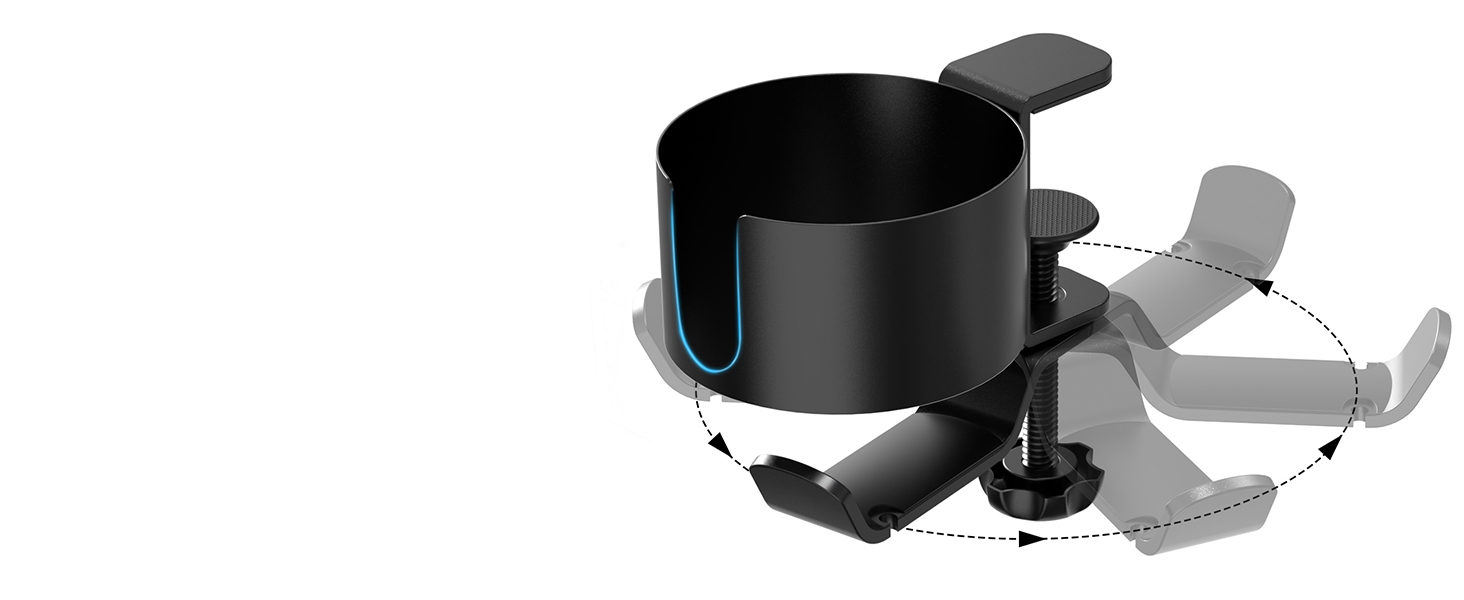 Desk Cup Holder with Headphone Hanger Keep Your Drinks and Headphones in Place