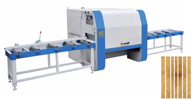 Double Spindle Multiple Blades Rip Saw, Multi RipSaw Production Line for Round log Cutting