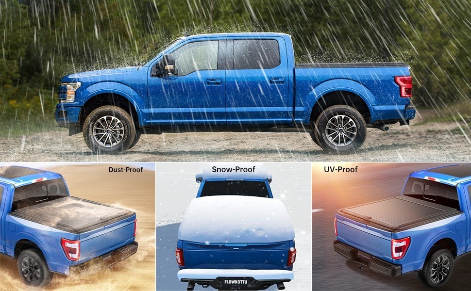 Manual Pickup Truck Bed Aluminum Hard Retractable Tonneau Cover for Ford