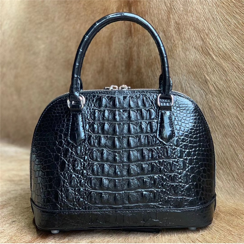 Authentic Exotic Crocodile Skin Women's Shell Purse Genuine Alligator Leather Female Handbag Lady Single Shoulder Bag