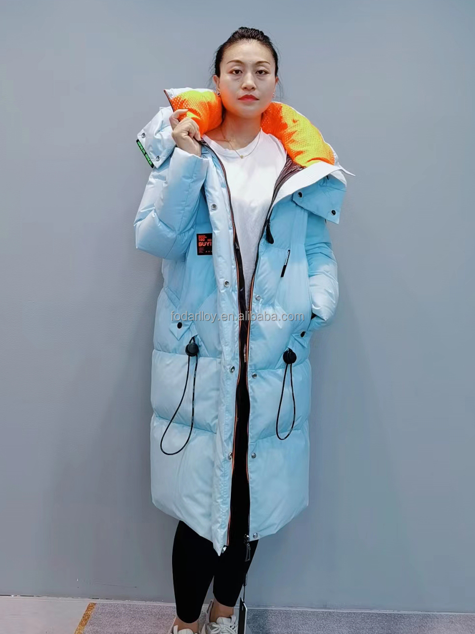 FODARLLOY F22563 Ladies Warm Hooded Cotton-padded Clothes Women Slim Long Winter Jackets Women Coats