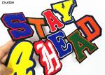 Commercial Slogan Letterman Patches Lightweight Good Washing Resistance