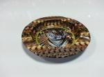 Printed Round Black Metal Tin Plate Serving Tray For Food / Water