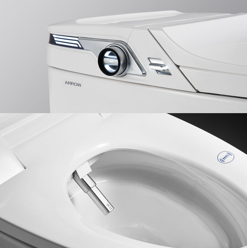 Intelligent Knob Toilet Cover Sensor Auto Flush 1100W Leakage Protection