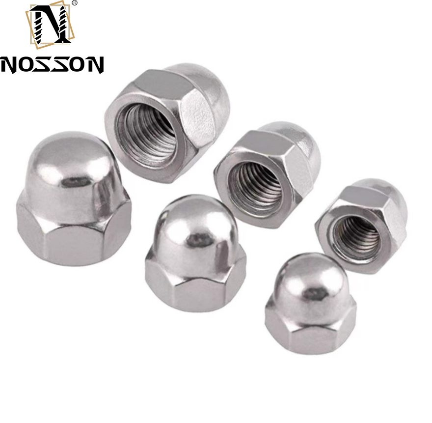 Food Beverage Industry M6 M8 M12 Zinc Plated Carbon Steel Hex Domed Hat Cap Nuts for Construction Applications