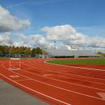 Graphic 400 Meter Synthetic Sports Flooring Surfaces Wear Resistance