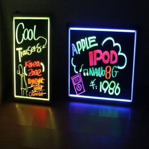 Quality 400x600mm black aluminum base acrylic led writing board wholesale