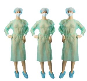 Quality Lightweight Non Woven Garments / Hospital Patient Gown Kintted Cuffs wholesale