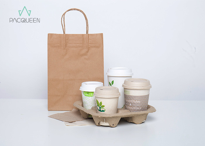 Biodegradable 4 oz - 22oz Compostable Paper Cups Eco Friendly Food Grade Ink Printing