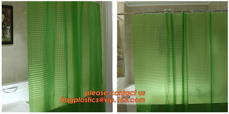 SCENERY PRINTING POLYESTER SHOWER CURTAIN, custom 3d eva shower curtain for bathroom, Popular cotton hooks polyester tex