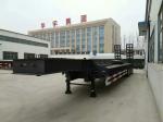 3 Axle Lowbed Semi Trailer , Low Flatbed Trailer With Air Suspension System