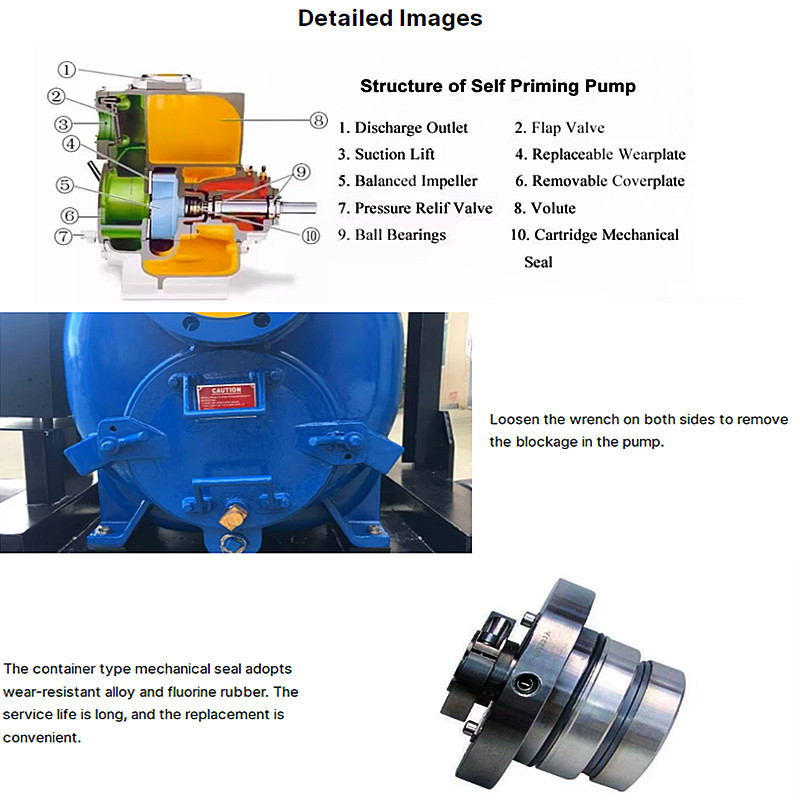 Silent Self Priming Irrigation Pump Trailer Water Pump Set Easy To Move Self Imbibition