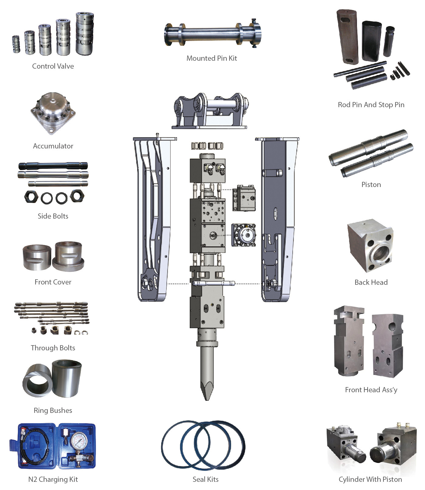 Mini 20tons Hydraulic Hammer Loader Rock Breaker Excavator SB70 SB81 For Demolition