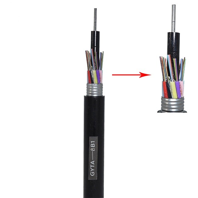 Outdoor Armoured Optic Fiber Cable GYTA Duct Buried 24 32 48 84 96 144 288 Cores