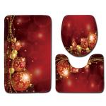 Snowman Christmas Bath Mat Set Anti Skid Restroom Mat Set